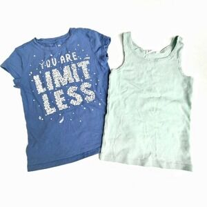 Size S Summer Tank & Tee Bundle Fits Girls Small, Gap Blue STEM Science Space